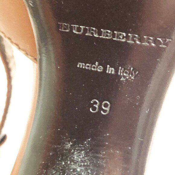BURBERRY Women’s Sz 39 US 8.5 Carmel Brown Equestrian Style Sling Back Heels - Picture 12 of 12